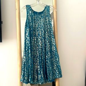 Sachin + Babi silk metallic pleated dress